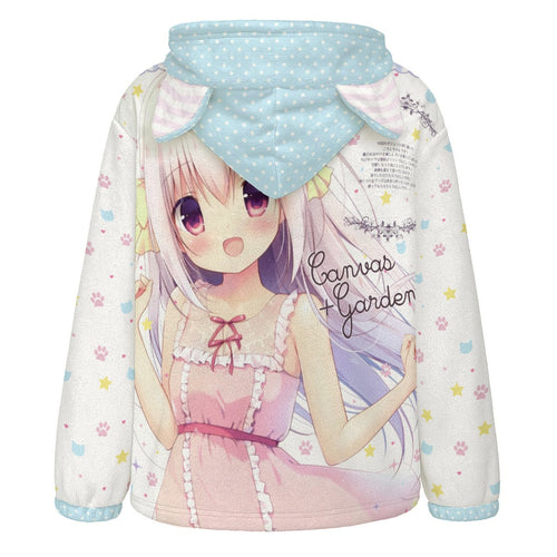 Canvas+Garden anime neko girl Hoodie BLUE ver.