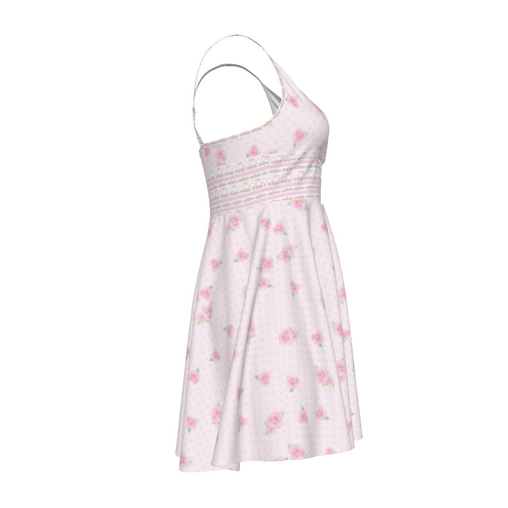 Kawaii Coquette Pink Floral Deer y2k Mini Dress