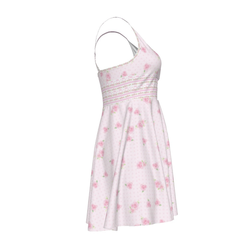 Kawaii Coquette Pink Floral Deer y2k Mini Dress