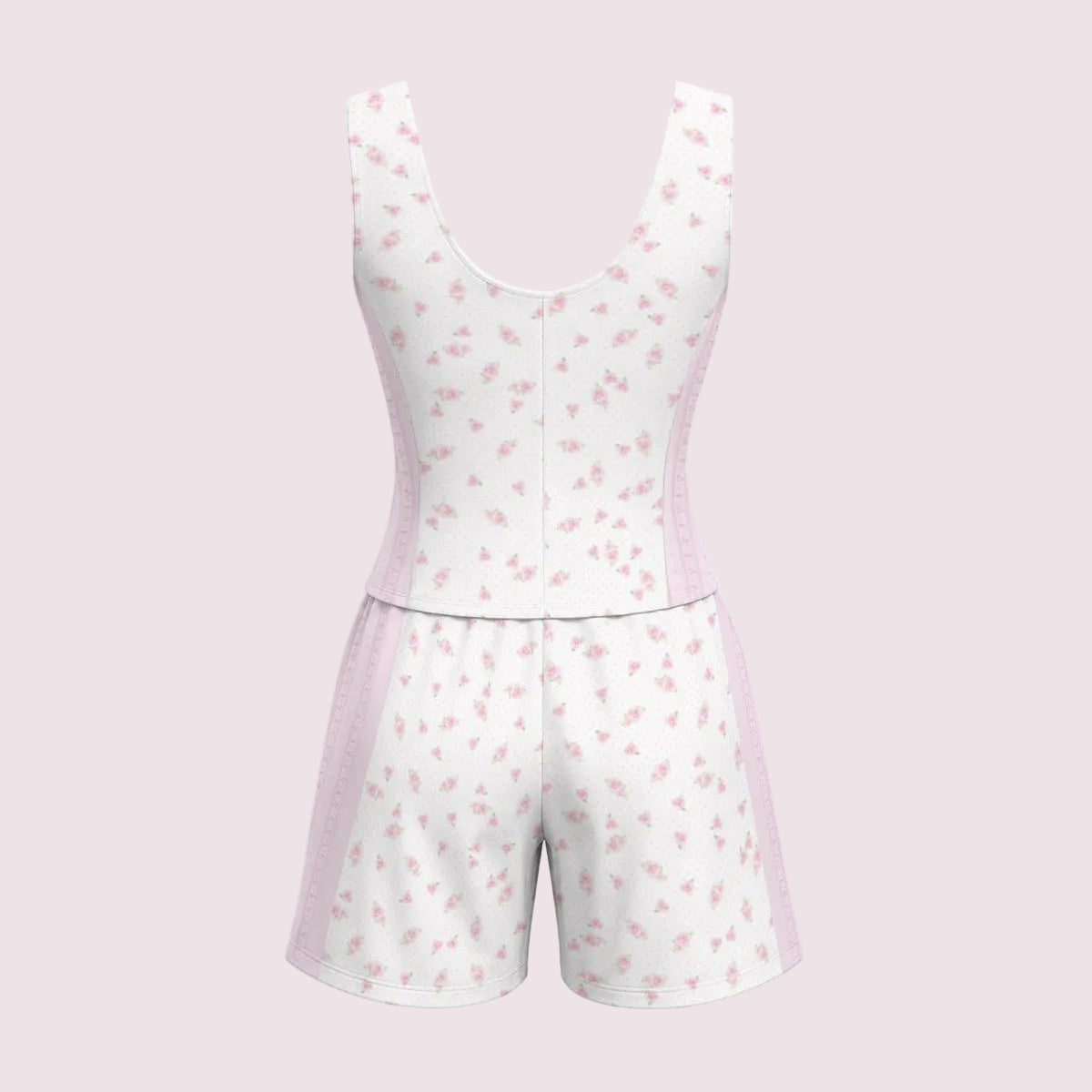 Princess Pink Floral Corset Shapewear Shorts Set