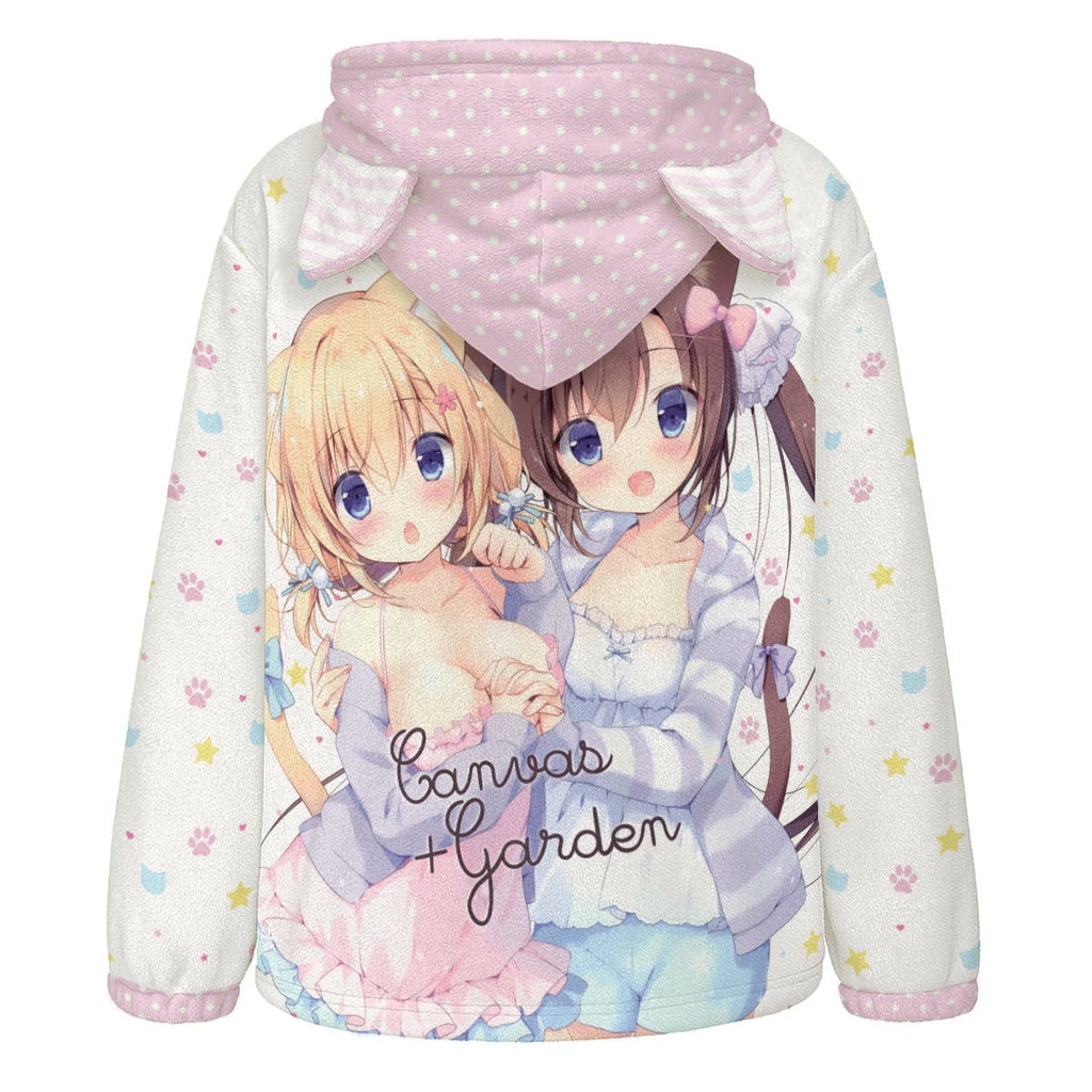 Canvas+Garden anime neko girl Hoodie PINK ver.