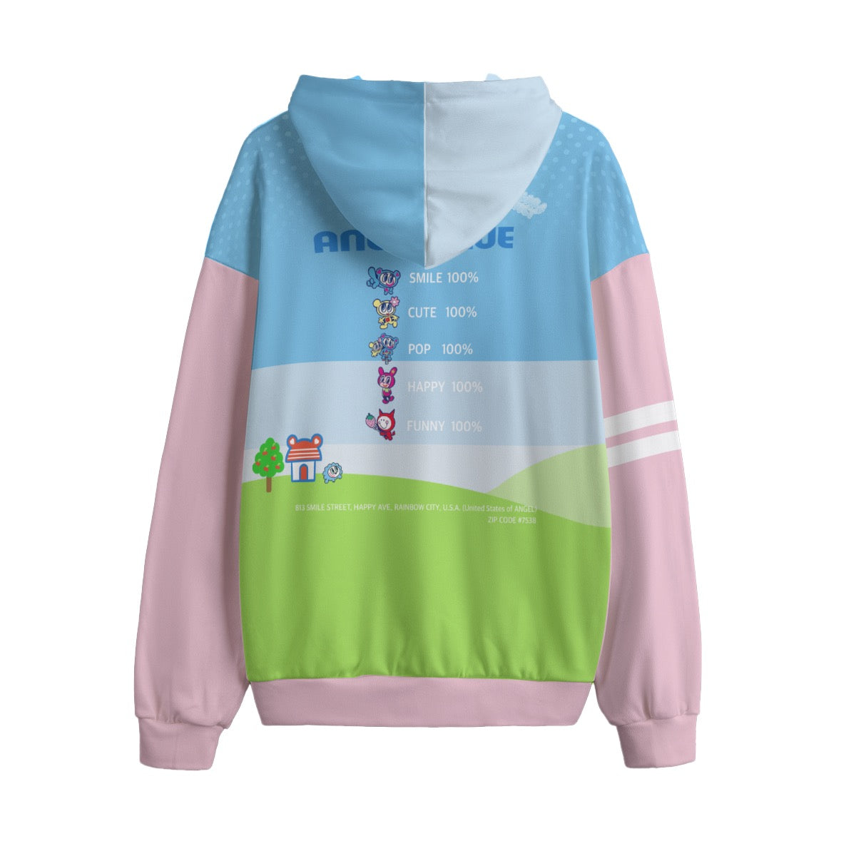 Pastel Color block Sky and Hills Hoodie