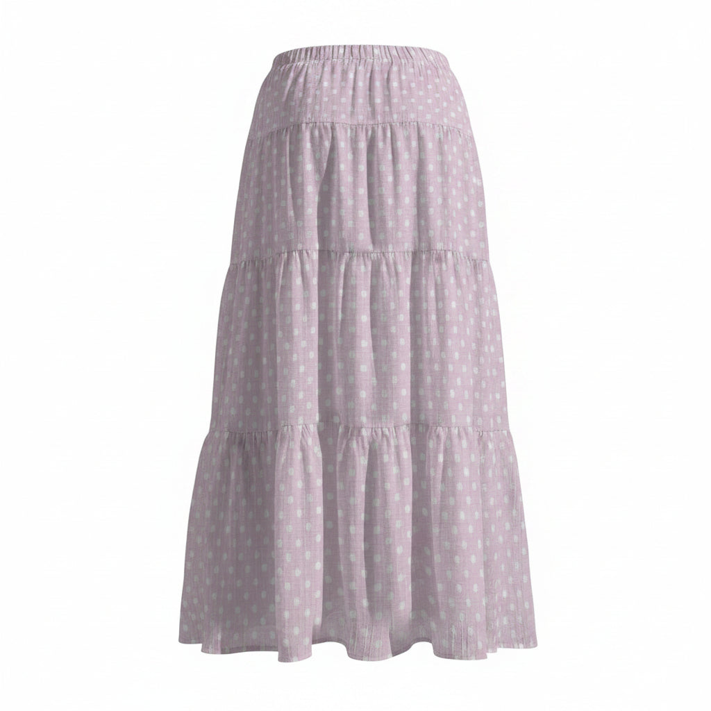 Pink Polka Dot Maxi Skirt