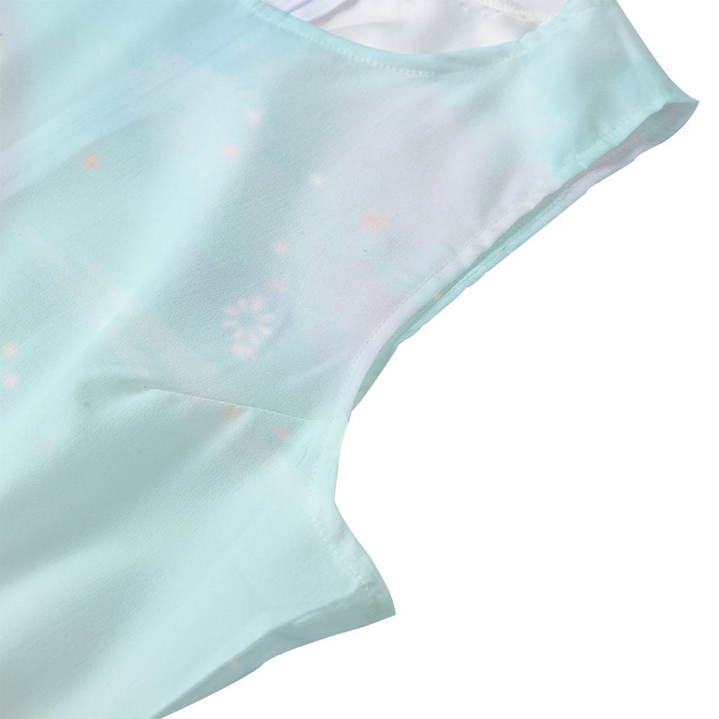 Pastel Rainbow Fairycore Chiffon Maxi Dress