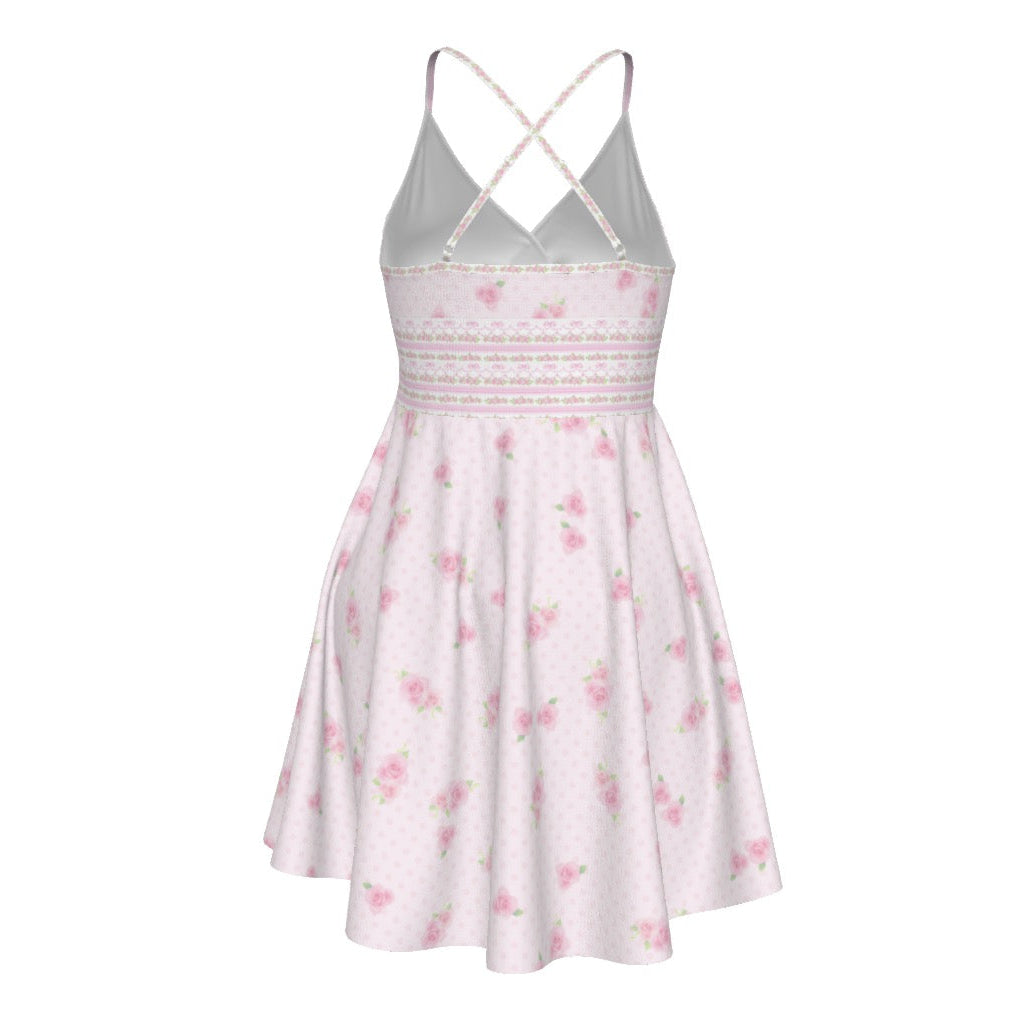Kawaii Coquette Pink Floral Deer y2k Mini Dress