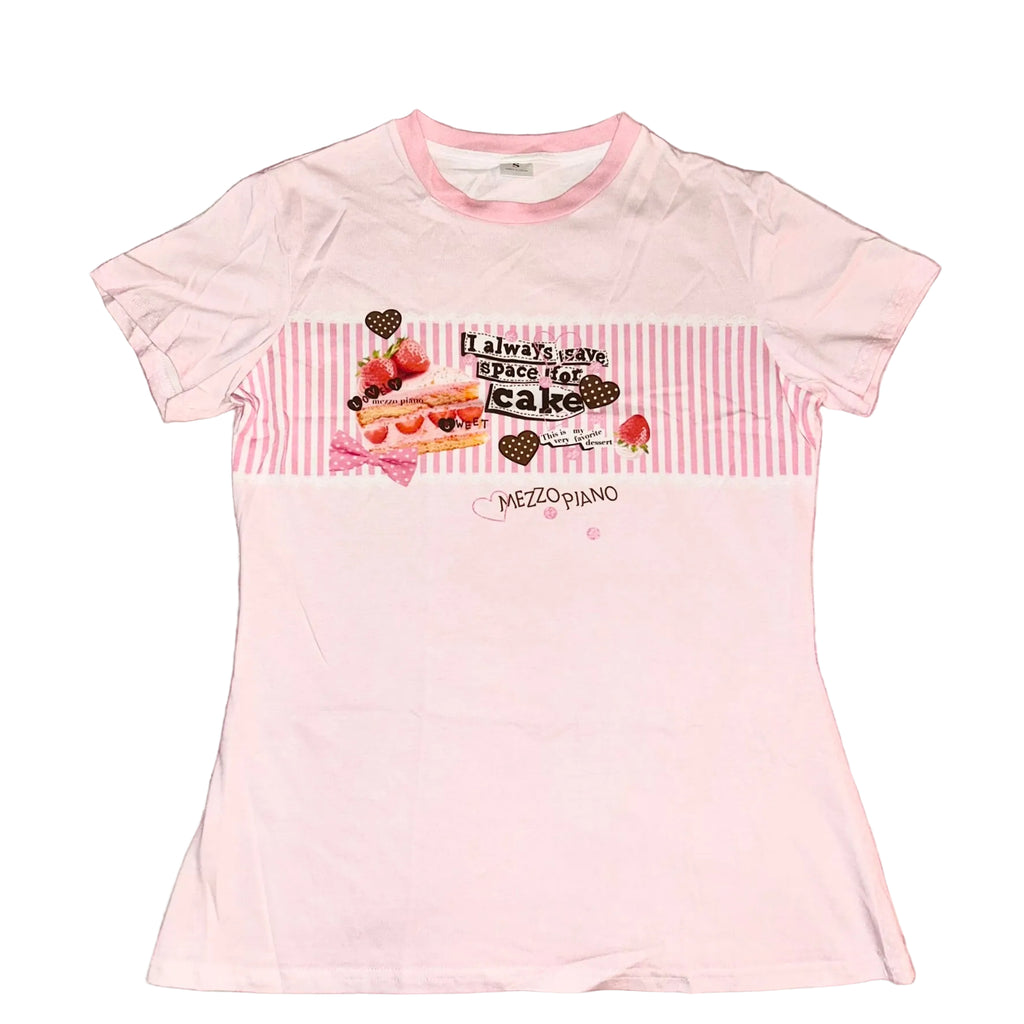 I Always Save Space For Cake Pink Tee